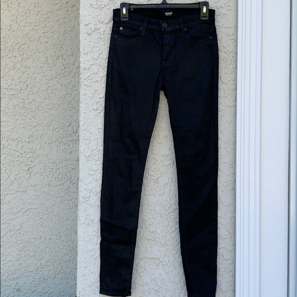 Hudson Nico Super Skinny Midrise Blk Wax Jeans 27 - Picture 4 of 10